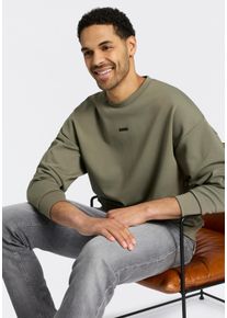 Sweatshirt BOSS Green "Stenson", Herren, Gr. L, schwarz beige257, Sweatware, Obermaterial: 62% Baumwolle, 33% Polyester, 5% Elasthan, oversize normal, Rundhals, B&uuml;ndchen, Sweatshirts Sweatshirt, oversize fit, Rundhalsausschnitt