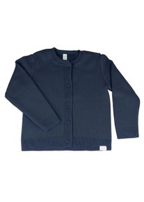 Strickjacke MaxiMo, M&auml;dchen, Gr. 122/128, blau (navy), Strick, Obermaterial: 100% Baumwolle, unifarben, h&uuml;ftlang, Rundhals, Rippstrickb&uuml;ndchen, Strickjacken Strickjacke, Baumwolle, hautfreundlich, weich, zum kn&ouml;pfen, f&uuml;r jede Jahreszeit