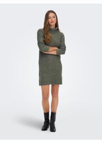 Jacqueline de Yong Strickkleid JDY "JDYELANORA L/S COWLNECK DRESS KNT NOOS", Damen, Gr. M, N-Gr, gr&uuml;n (kalamata detail:melange), Feinstrick, Obermaterial: 76% Polyacryl, 21% Polyester, 3% Elasthan, meliert, unifarben, regular fit, Kleider Strickkleid