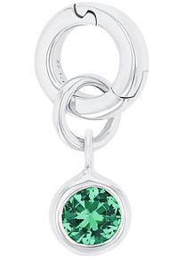 Charm-Einh&auml;nger Amor "Geburtsstein", gr&uuml;n (silberfarben, smaragdgr&uuml;n, smaragdgr&uuml;n), Charms, Damen, Mai, Silber 925 (Sterlingsilber), Charm-Einh&auml;nger, mit Zirkonia (synth.) oder Stein (synth.)