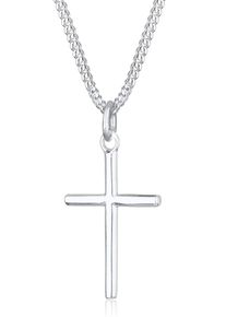 Kette mit Anh&auml;nger Elli "Halskette Kreuz Anh&auml;nger 925 Sterling Silber" Gr. 45, silber, Halsketten, Damen, ohne Stein, Silber 925 (Sterlingsilber), Kette mit Anh&auml;nger