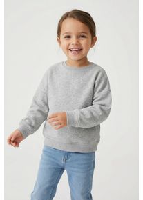 Sweatshirt KIDS Only "KOGSWEAT L/S CREW OVERSIZE SWT NOOS", M&auml;dchen, Gr. 122/128, grau (light grau melange), Sweatware, Obermaterial: 60% Baumwolle, 40% Polyester, meliert, unifarben, Basic, loose fit h&uuml;ftlang, Rundhals, Rippb&uuml;ndchen, Sweatshirts Sweatshirt