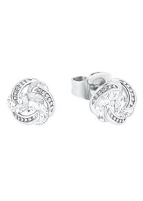 Paar Ohrstecker Amor "Knoten", bunt (silberfarben, wei&szlig;, kristallwei&szlig;), Ohrringe, Damen, 8mm, Silber 925 (Sterlingsilber), Paar Ohrstecker, mit Zirkonia (synth.)