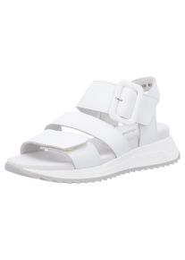 Riemchensandale RIEKER SPORT, Damen, Gr. 40, wei&szlig;, Leder, unifarben, Schuhe Riemchensandale, Sommerschuh, Klettschuh, Outdoorsandale mit weichem Fu&szlig;bett