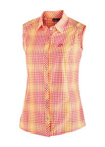 Funktionsbluse Maier Sports "Paloma", Damen, Gr. 40, rot (hellrot), 85% Polyester, 15% Viscose, Blusen Funktionsbluse, &auml;rmellose Damen Bluse, sommerliches Blusen-Shirt, Karobluse, Reg. Fit