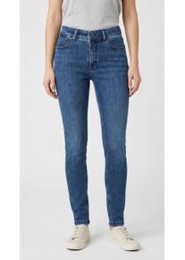 Skinny-fit-Jeans MAC, Damen, Gr. 46, L&auml;nge 32, sporty dunkelblau, Denim/Jeans, Obermaterial: 82% Baumwolle, 9% Polyester, 5% Elastomultiester, 4% Elasthan, unifarben, skinny fit kn&ouml;chellang, Jeans Skinny-fit-Jeans, im Five-Pocket Style