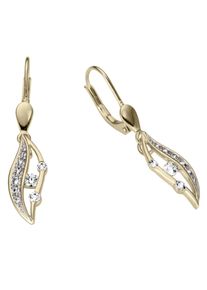 Paar Ohrh&auml;nger Firetti "Schmuck Geschenk Gold 333 Ohrschmuck Patentbrisur", wei&szlig; (gelbgoldfarben, wei&szlig;goldfarben, kristallwei&szlig;, kristallwei&szlig;), Ohrringe, Damen, Gelbgold 333, Paar Ohrh&auml;nger, mit Zirkonia (synth.)