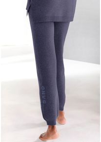 Strickhose ELBSAND, Damen, Gr. 44/46, N-Gr, blau (blau meliert), Feinstrick, Obermaterial: 50% Viskose, 28% Polyester, 22% Polyamid, meliert, unifarben, bequem lang, Hosen Strickhose, mit eingestricktem Logo, aus hochwertigen Feinstrick, Loungewear