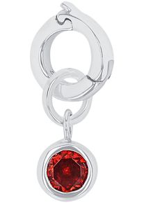 Charm-Einh&auml;nger Amor "Geburtsstein", bunt (silberfarben, rot, rot), Charms, Damen, Januar, Silber 925 (Sterlingsilber), Charm-Einh&auml;nger, mit Zirkonia (synth.) oder Stein (synth.)