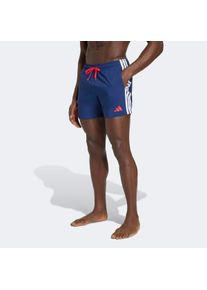 Badeshorts adidas Performance "3-STREIFEN, 13 CM", Herren, Gr. 3XL, N-Gr, dunkelblau, pure ruby, Obermaterial: 100% Polyester, Badehosen Badeshorts