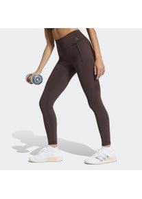 Trainingstights adidas Performance "OPTIME WORKOUT FULL LENGTH LEGGINGS", Damen, Gr. XL, N-Gr, aurora coffee, normal, gr., Obermaterial: 73% Polyester, 27% Elasthan, Hosen Trainingstights