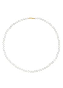 Perlenkette Firetti "Schmuck Geschenk Gold 375 Halsschmuck Halskette Perle" Gr. 5, gold (gelbgoldfarben, wei&szlig;), Halsketten, Damen, 5, Gelbgold 375 Perlen, L: 50, Gelbgold 375, Perlen, Perlenkette, Made in Germany - mit S&uuml;&szlig;wasserzuchtperle