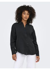 Jacqueline de Yong Hemdbluse JDY "JDYTHEIS LIFE L/S LOOSE SHIRT WVN NOOS", Damen, Gr. S, grau (phantom), Web, Obermaterial: 100% Baumwolle, unifarben, regular fit h&uuml;ftbedeckend, Blusen Hemdbluse, Baumwolle, regular fit