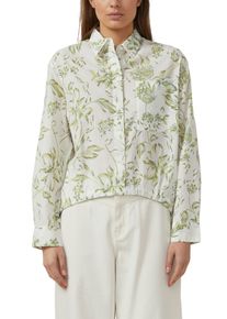 Langarmbluse s.Oliver, Damen, Gr. 40, wei&szlig; gr&uuml;n, Web, Obermaterial: 100% Baumwolle, unifarben, relaxed fit normal, Rundhals, Manschette, Blusen Langarmbluse, mit Brusttasche