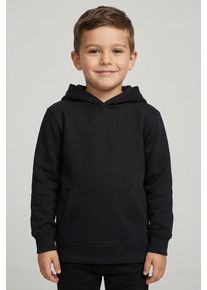 Kapuzensweatshirt Tom Tailor, Jungen, Gr. 140, schwarz (heavy schwarz), Sweatware, Obermaterial: 100% Baumwolle, unifarben, angesetztes B&uuml;ndchen, Sweatshirts Kapuzensweatshirt, mit R&uuml;ckenprint