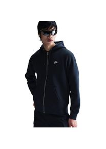 Kapuzensweatshirt Nike Sportswear "M NK CLUB BB FZ HOODIE", Herren, Gr. XL, obsidian, obsidian, wei&szlig;, Jersey, Obermaterial: 80% Baumwolle, 20% Polyester, normal, Rundhals, Sweatshirts Kapuzensweatshirt, sportlicher Stil, f&uuml;r sportliche Aktivit&auml;ten und Freizeit