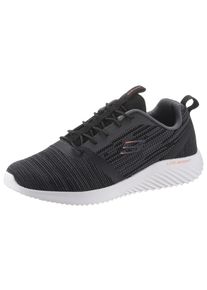 Slip-On Sneaker Skechers "BOUNDER", Herren, Gr. 43, grau (anthrazit), Synthetik, Textil, Schuhe Slip-On Sneaker, Slipper, Sommerschuh, Freizeitschuh mit leichter Laufsohle