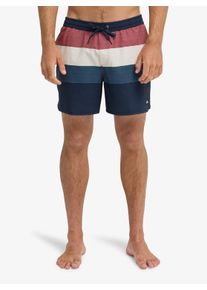 Badeshorts Quiksilver "STRETCH SCALLOP VOLLEY 16", Herren, Gr. XXL (56), N-Gr, schwarz navy ti, Web, Elasthan, Polyester, Colorblocking, gestreift, Badehosen Badeshorts, bequeme Passform, schnell trocknendes Material, PFC FREE Technologie