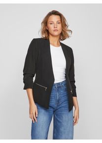 Kurzblazer Vila "VIJOY 3/4 BLAZER - NOOS", Damen, Gr. 36, schwarz, Web, Obermaterial: 95% Polyester, 5% Elasthan, unifarben, regular fit normal, Blazer Kurzblazer, Topseller
