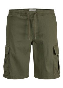 Jack & Jones Cargohose JACK & JONES "JPSTCOLE DYLAN CARGO SHORTS MID", Herren, Gr. L, N-Gr, olive night, Web, Obermaterial: 98% Baumwolle, 2% Elasthan, unifarben, relaxed fit kn&ouml;chellang, Hosen Cargohose