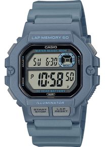 Chronograph, blau (blaugrau), CASIO TIMELESS COLLECTION, Armbanduhren, Herren, Chronograph, Quarzuhr,Armbanduhr,Herrenuhr,Digitaluhr, Resinarmband autom. Kalender