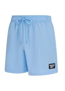 Badeshorts Reebok "Ace", Herren, Gr. M, N-Gr, peri blau, Microfaser, Obermaterial: 100% Polyester, Badehosen Badeshorts, mit kleinen Seitenschlitzen, Eingriff-Taschen seitlich