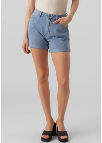 V&eacute;ro Moda Jeansshorts VERO MODA "VMZURI HR LOOSE SHORTS MIX NOOS", Damen, Gr. XL (42), N-Gr, light blau denim, Denim/Jeans, Obermaterial: 80% Baumwolle, 20% Polyester, Jeans Jeansshorts