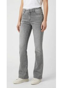 Bootcut-Jeans MAC "Dream-Boot", Damen, Gr. 46, L&auml;nge 30, mid grau authentic wash, Denim/Jeans, Obermaterial: 92% Baumwolle, 5% Elastomultiester, 3% Elasthan, figurbetont lang, Jeans Bootcut-Jeans, Gerade geschnitten mit leicht ausgestelltem Bein