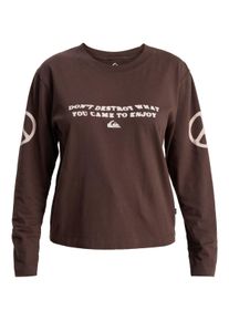 Langarmshirt Quiksilver "Standard", Damen, Gr. S, braun (chocolate braun), Obermaterial: 100% Walkfrottier;, Shirts Langarmshirt