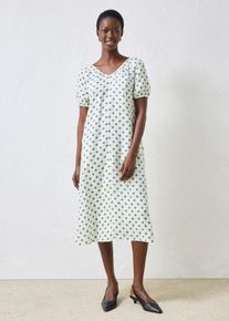 bonprix Kleid aus reinem Leinen, wei&szlig;, Gr.48, Wundersch&ouml;nes Kleid mit tiefem Ausschnitt