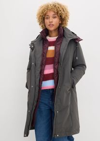 bonprix Wasserabweisende Outdoorjacke 2in1-Optik, grau, Gr.36, Outdoorjacke in 2-in-1 Optik, wasserabweisend
