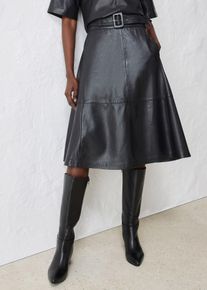 bonprix Lammnappa-Lederrock mit G&uuml;rtel (2-tlg.-Set), schwarz, Gr.54, eleganter Rock in A-Linie aus Lammnappa mit G&uuml;rtel, aus Nappaleder