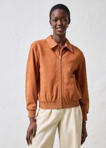 bonprix Blouson aus Veloursleder, braun, Gr.40, moderner Blouson als sch&ouml;ne &Uuml;bergangs Jacke, aus Veloursleder