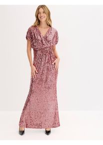 bonprix Paillettenkleid, lila, Gr.52, Modern und feminin: Abendkleid mit oversized Oberteil und All Over-Paillettenstickerei