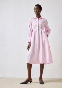 bonprix Hemdblusenkleid aus reinem Leinen, rosa, Gr.42, charmantes Leinenkleid figurumspielend, aus Leinen