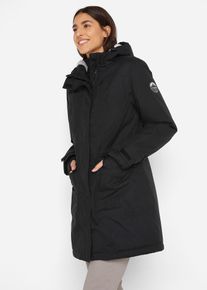 bonprix wasserdichte Funktions-Parka mit Teddyfleece in der Kapuze, schwarz, Gr.40, Bequemer Funktions-Parka mit Teddyfleece und Kapuze, aus Fleece