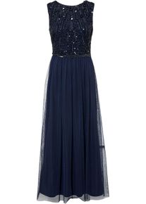 bonprix Maxikleid mit Paillettenstickerei, blau, Gr.36, Elegantes Kleid mit hochwertigen Perlen und Pailletten bestickt