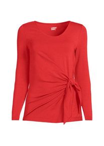 LANDS' END Langarmshirt mit Knotendetail aus Baumwolle/Modal-Mix, Damen,  Orange, Elasthan/Baumwoll-Mischung, by Lands' End