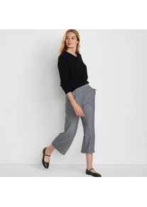 LANDS' END 7/8-Strickhose mit weitem Bein, Damen,  Schwarz, Viskose/Polyester-Mischung/Nylon-Mischung, by Lands' End