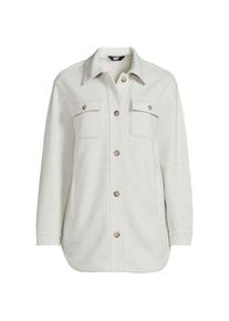 LANDS' END Luxe Fleece-Hemdjacke, Damen,  Grau, Polyester, by Lands' End