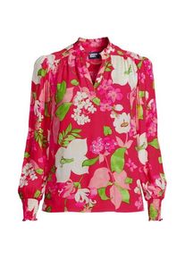 LANDS' END Bluse mit Tunika-Ausschnitt, Damen,  Pink, Viskose, by Lands' End