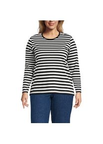 LANDS' END Supima-Shirt, Langarm, Damen,  Schwarz, Baumwolle, by Lands' End