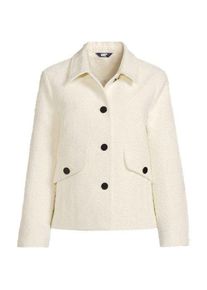 LANDS' END Boucl&eacute;-Jacke, Damen,  Wei&szlig;, Polyester, by Lands' End
