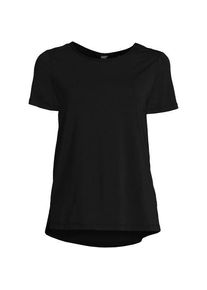 LANDS' END Baumwolle/Modal-Shirt mit Web-R&uuml;cken, Damen,  Schwarz, by Lands' End