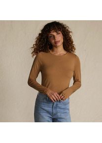 LANDS' END Shirt aus Baumwolle/Modal-Mix mit Rundausschnitt, Damen,  Beige, Baumwolle Modal, by Lands' End