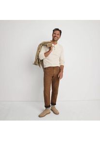 LANDS' END Stretch-Jeans mit Flanellfutter im Classic Fit, Herren,  Beige, Baumwoll-Mischung, by Lands' End