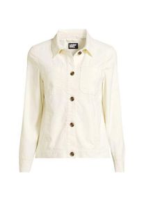 LANDS' END Leicht verk&uuml;rzte Cordjacke, Damen,  Wei&szlig;, Baumwoll-Mischung, by Lands' End