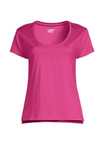 LANDS' END Supima&reg; Shirt mit Ballettausschnitt und kurzen &Auml;rmeln, Damen,  Pink, Baumwolle, by Lands' End