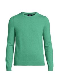 LANDS' END Kaschmirpullover mit rundem Ausschnitt, Herren,  Gr&uuml;n, Kaschmir, by Lands' End