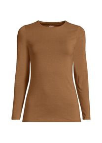 LANDS' END Shirt aus Baumwolle/Modal-Mix mit Rundausschnitt, Damen,  Beige, Elasthan/Baumwolle Modal, by Lands' End